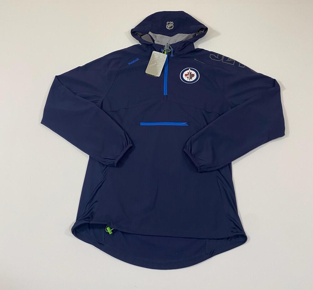 New Winnipeg Jets Jacket Mens Small Blue NHL Hockey Reebok Center Ice Hoodie